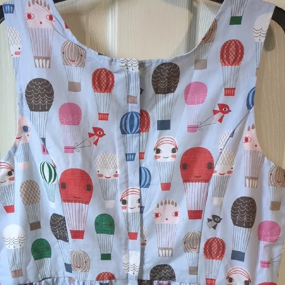 Blue Ice Cream Print Kids Dress - Picture 3 of 3